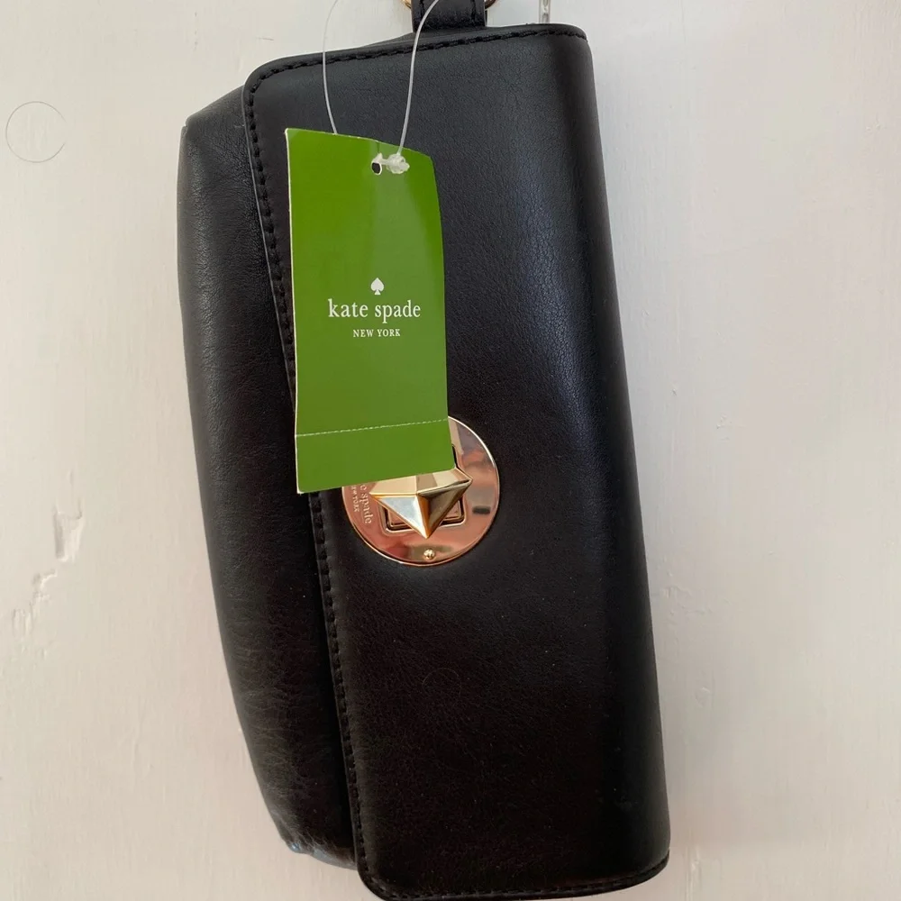 NWT Kate Spade Wallet Wristlet Black Leather - Chrystie Street Evan - Picture 3 of 7